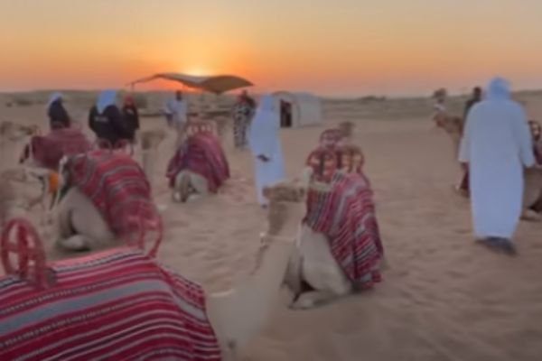 Sandboarding in Dubai Desert